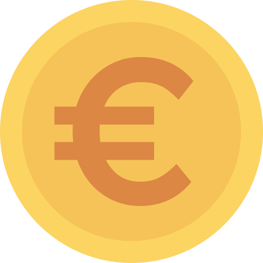 Euro coin money currency icon