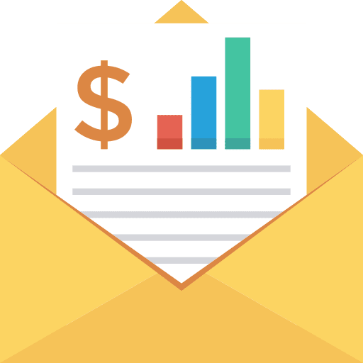 Analytics stats business and finance email icon