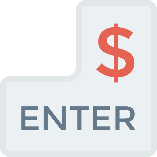 Enter electronics dollar button icon