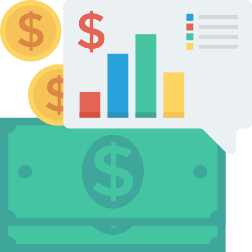 Finance bar chart dollar business and finance icon