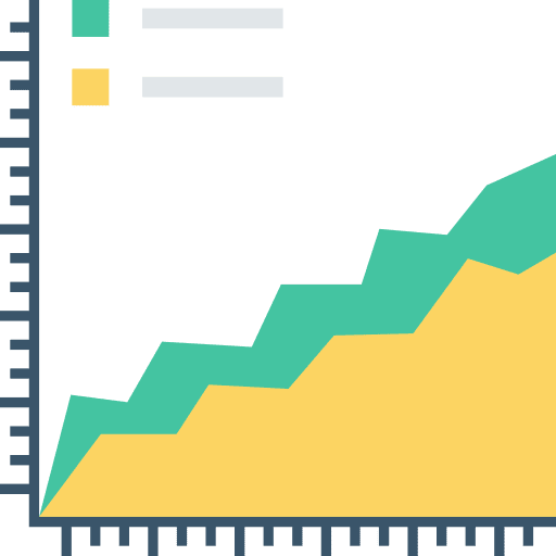 Graph finances statistics seo and web icon