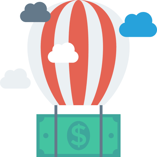 Hot air balloon banking money hot air balloon icon