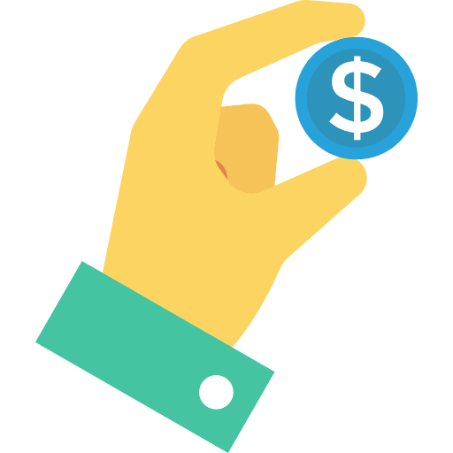 Insert coin dollar buy coin icon