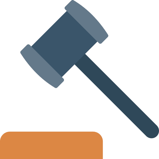 Auction hammer justice business and finance icon