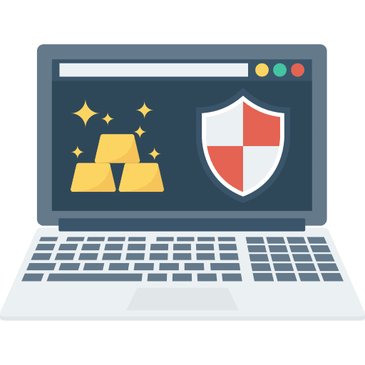 Laptop laptop gold ingots electronic icon