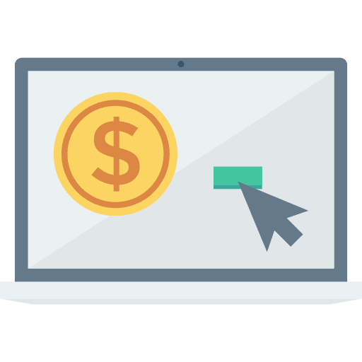 Pay per click mouse business and finance business icon