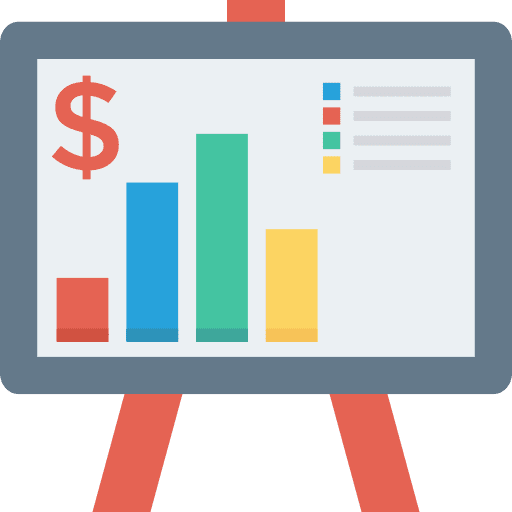 Presentation business finances statistics icon
