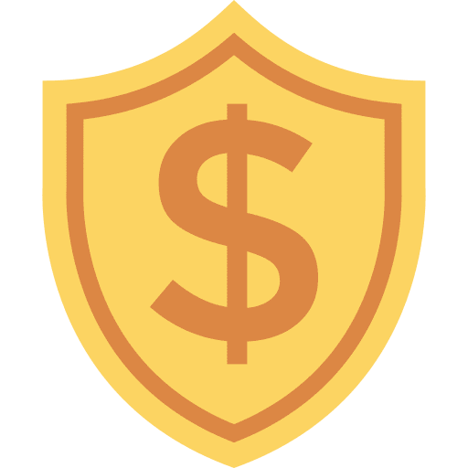 Shield dollars security antivirus icon