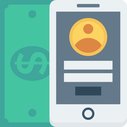 Smartphone money cash commerce and shopping icon