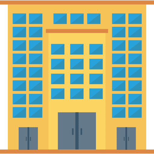 Office block architecture and city buildings city icon