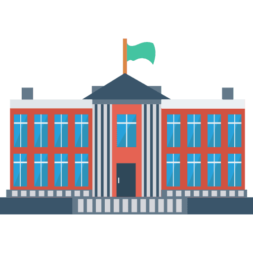 University school education buildings icon