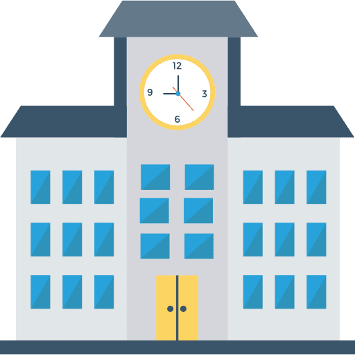 University classroom education buildings icon