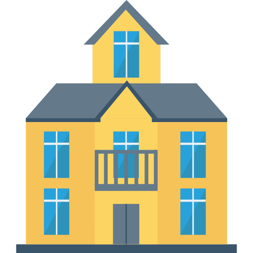 Hostel vacations architecture and city hostel icon