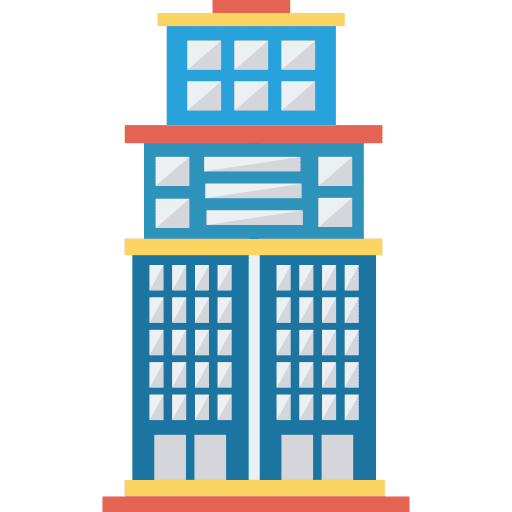 Skyscraper city offices architecture and city icon