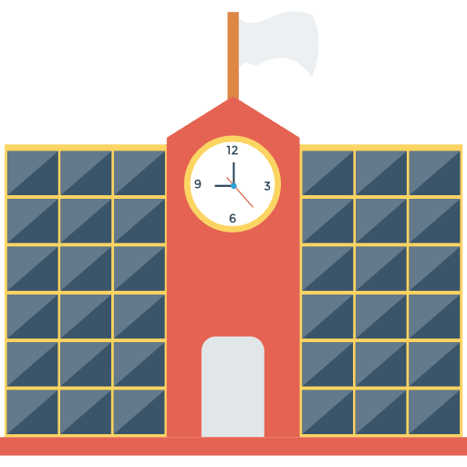 University architecture and city college buildings icon