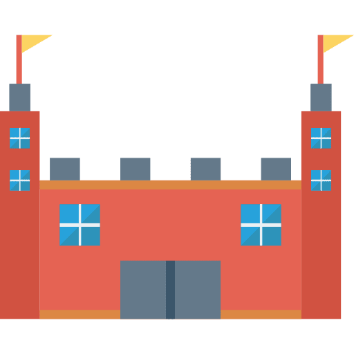 Castle fortress fantasy monument icon