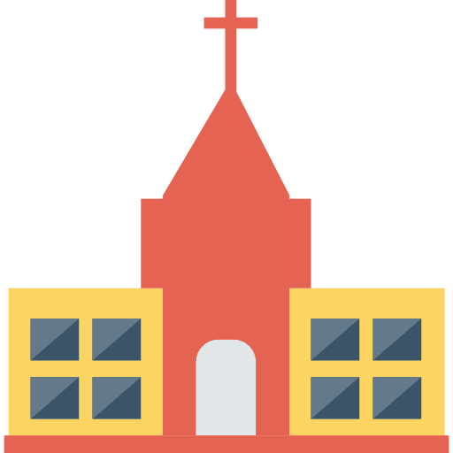 Church architecture and city church christianity icon