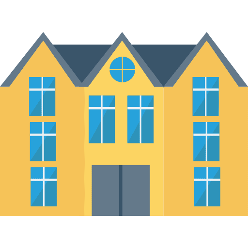 College school buildings high school icon