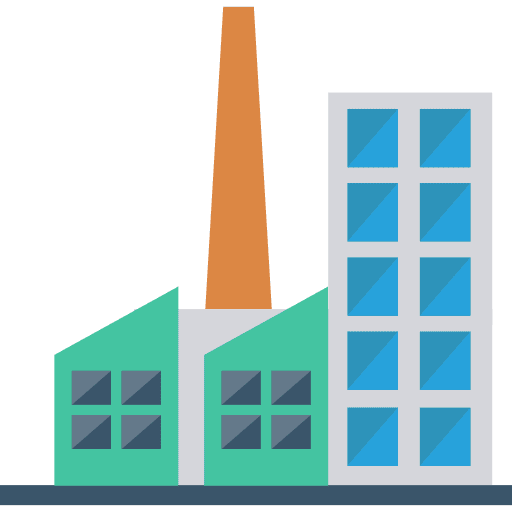 Factory buildings industry industrial icon