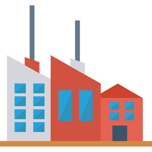 Factory industrial pollution industry icon