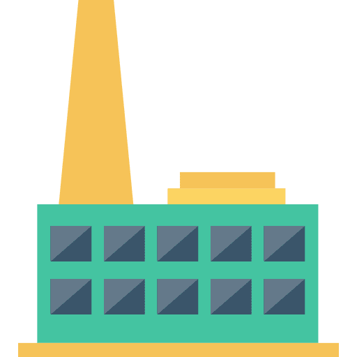 Factory landscape buildings industry icon