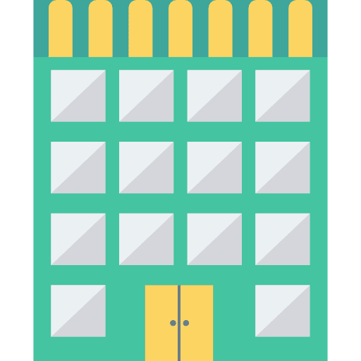 Hostel hotel buildings vacations icon