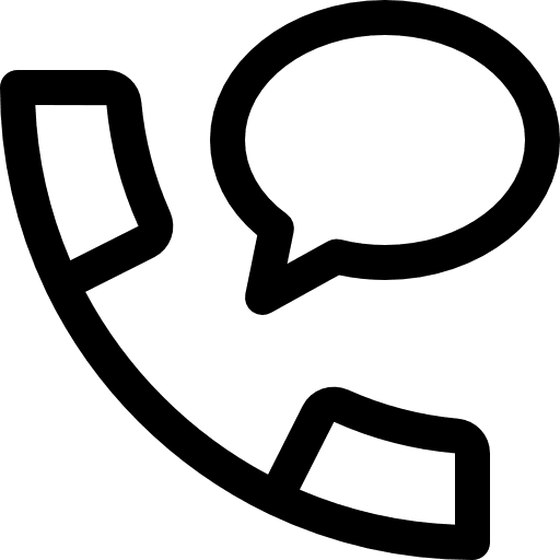 Call speech bubble telephone outline icon