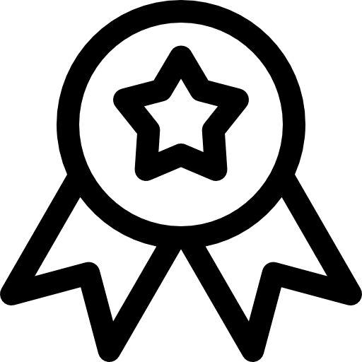 Ribbon warranty shapes ribbon icon