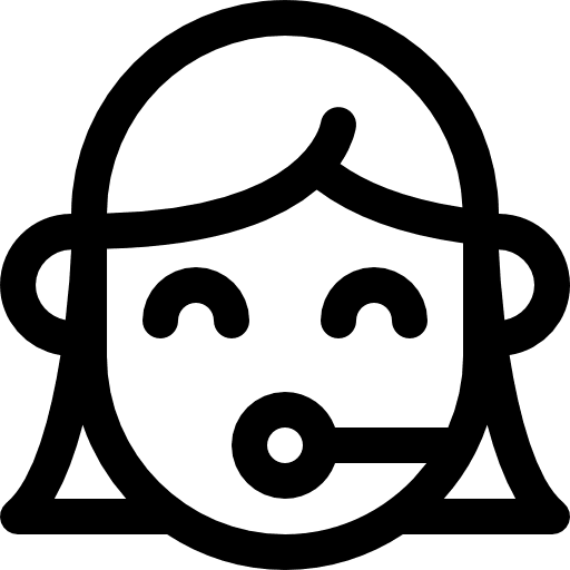 Customer service girl microphone avatar icon