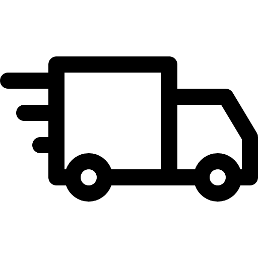 Delivery truck transports travelling truck icon