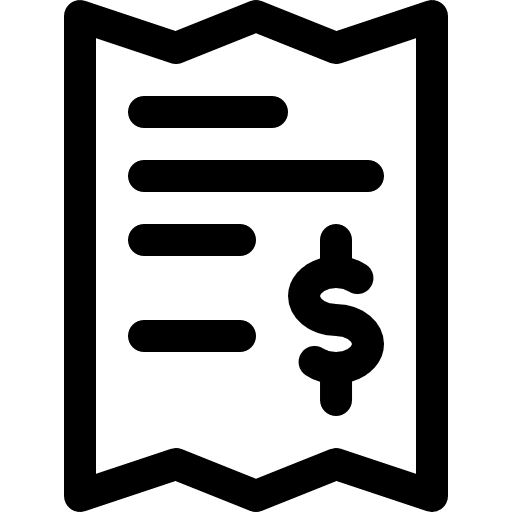 Bill commerce and shopping ticket bill icon