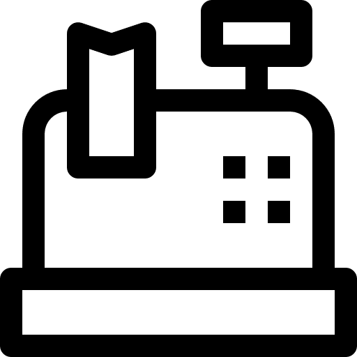 Cash register purchase shopping store payment icon