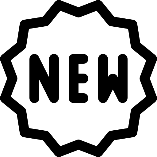 New badge commerce and shopping new icon