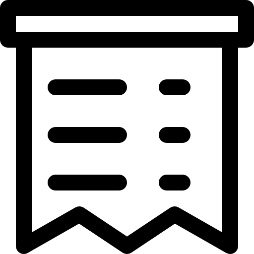 Receipt commerce and shopping bill payment icon