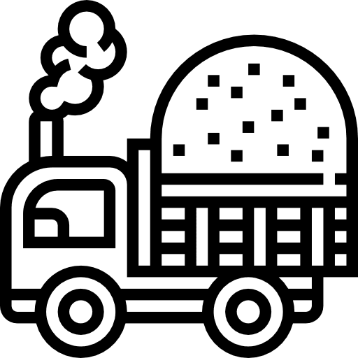 Truck transportation automobile construction and tools icon