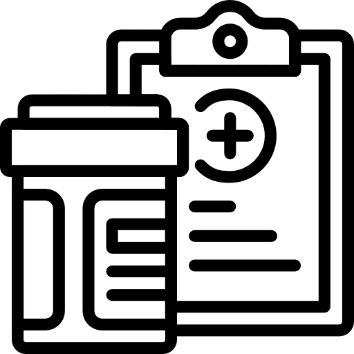 Prescription medical medicine and health notes icon