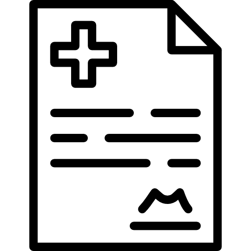 Medical history health report hospital animals icon