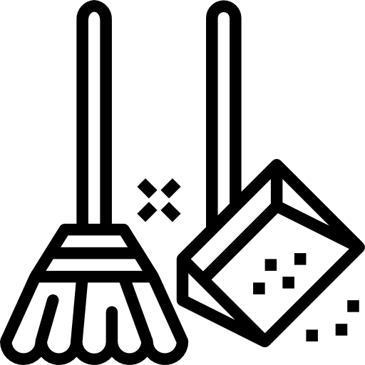 Dustpan cleaning wiping clean icon