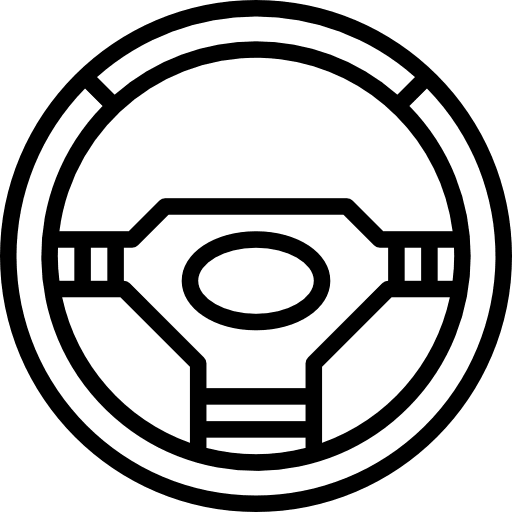Steering wheel driving transportation car icon