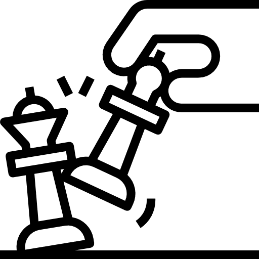 Strategy horse hand teamwork icon