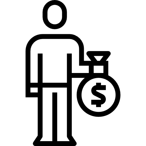 Customer professions and jobs money money bag icon