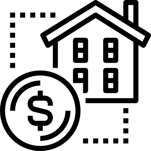 Real estate business and finance dollar profits icon