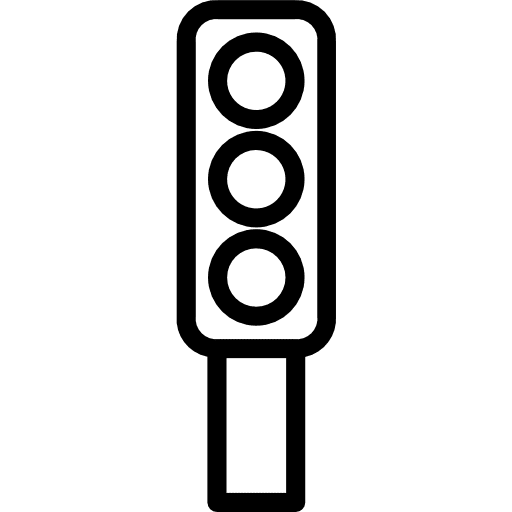 Traffic light seo and web business buildings icon