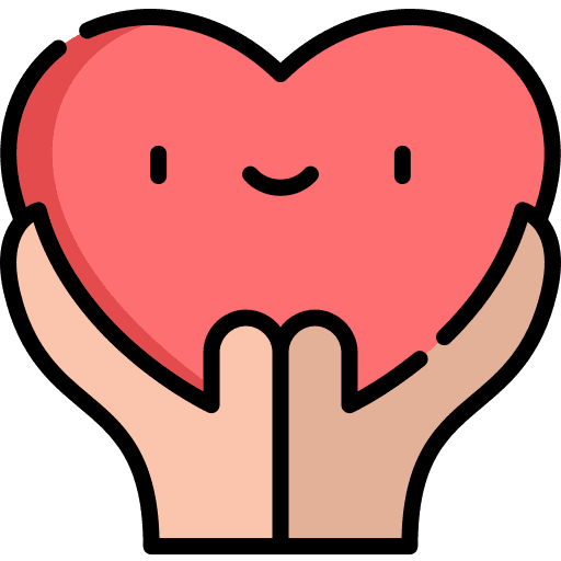 Heart take care charity donation icon