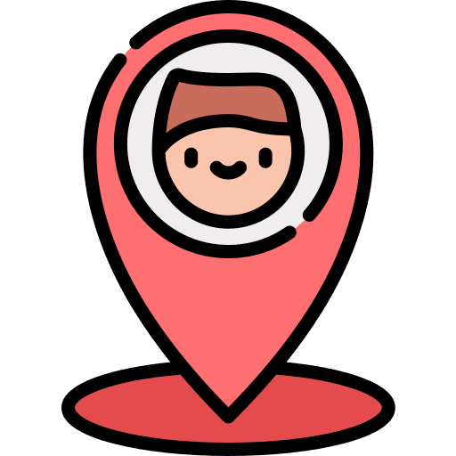 Localization pin map we are here icon