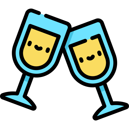Cheers champagne food and restaurant cheers icon