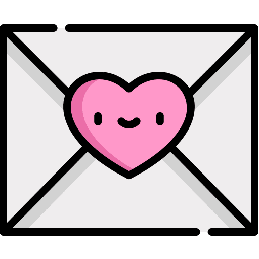 Letter romantic communications heart icon