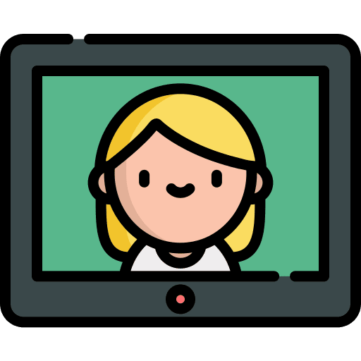 Videocall screen call tablet icon