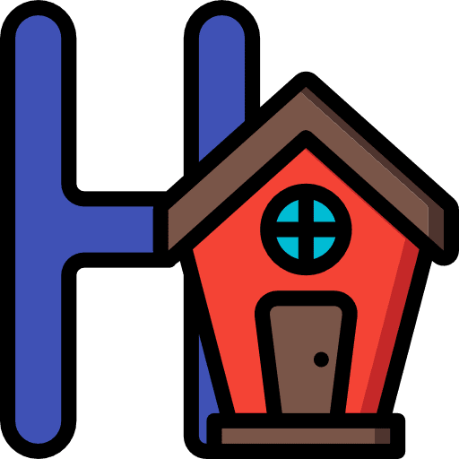 Letter h education abecedary typographical icon
