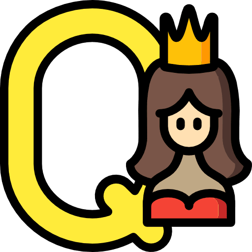 Letter q alphabet typographical education icon
